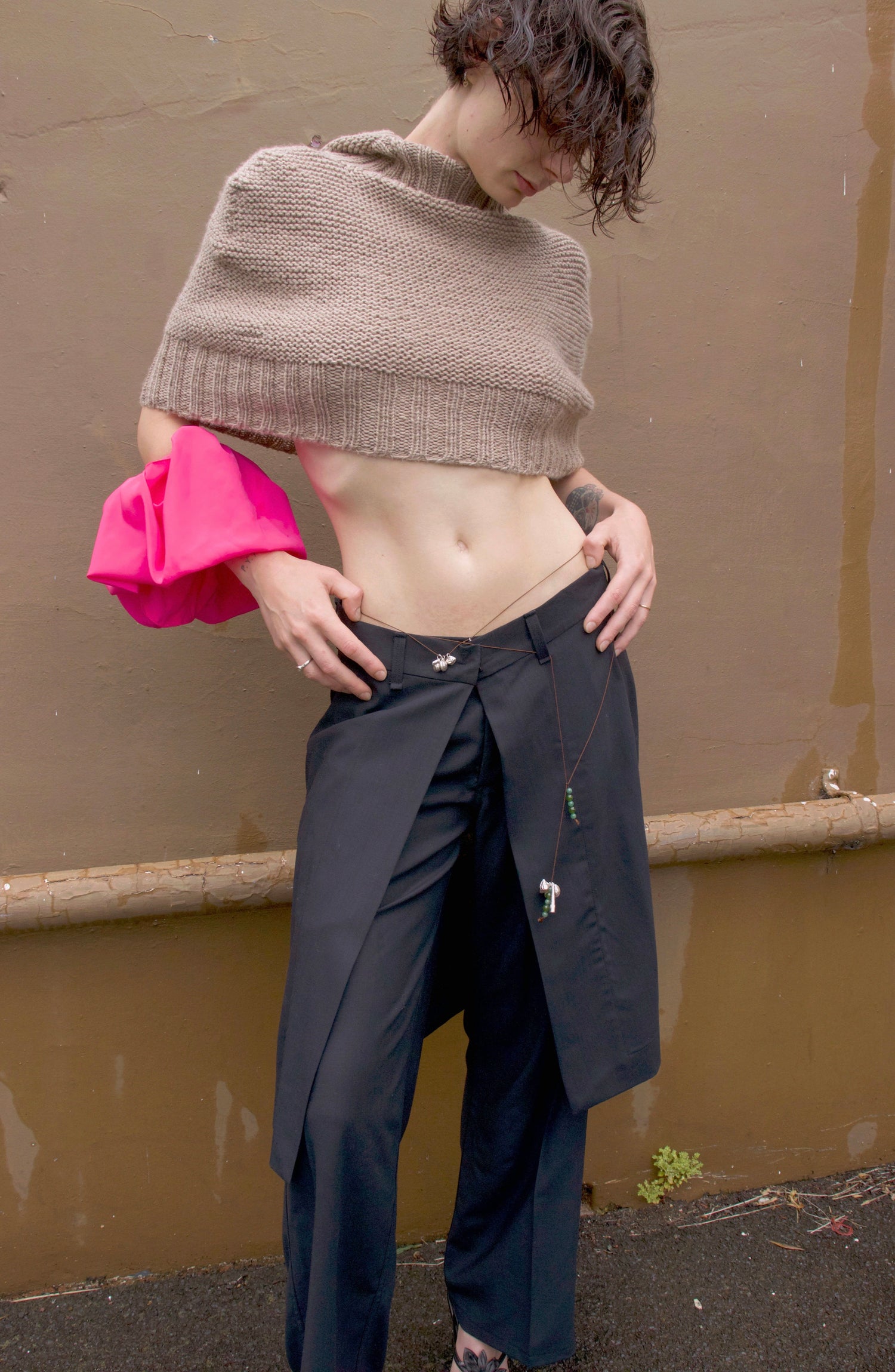 handknitted balaclava poncho aileen chen