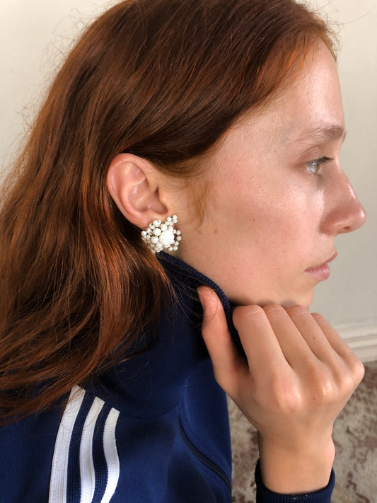 Beaded clip-on earrings