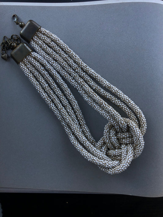 Beaded knot necklace